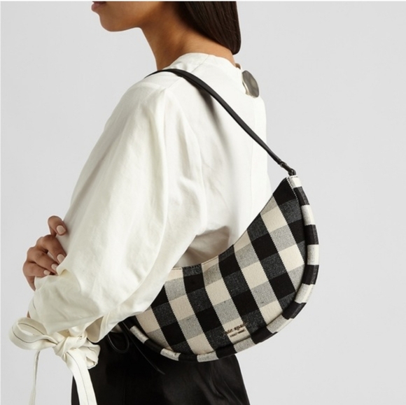 BNWT Kate Spade Smile Gingham Small Shoulder Bag Purse in Black & White - Picture 3 of 12